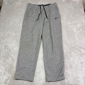 Nike Men's Large Dri-Fit Sweatpants Heather Gray Fleece Lined Pockets